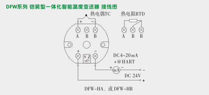 温度变送器,DFW智能温度变送器模块接线图