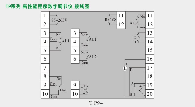 可控硅温度控制器,TP9单相过零触发温控器接线图